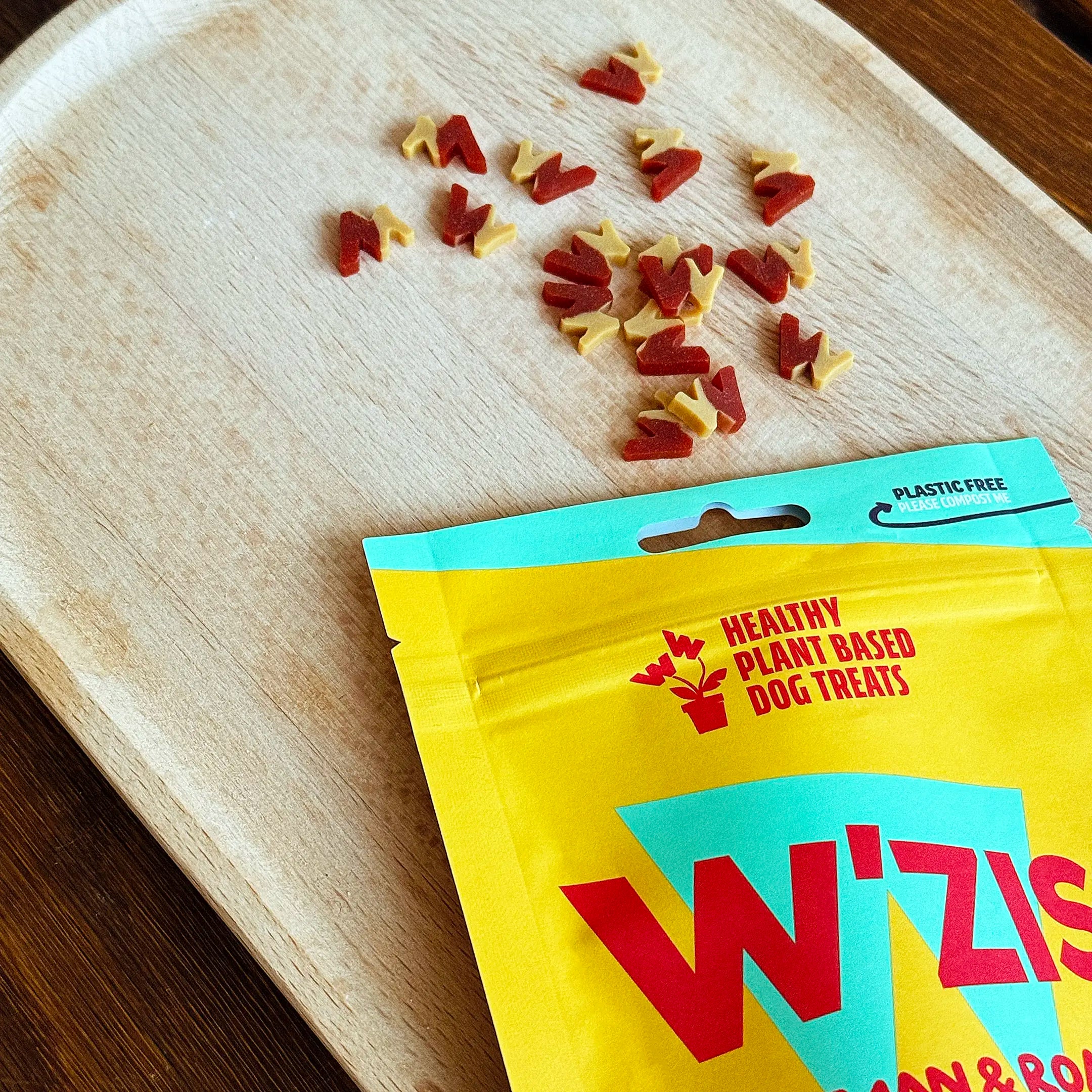 W’ZIS Postman & Roast dog treats open pouch